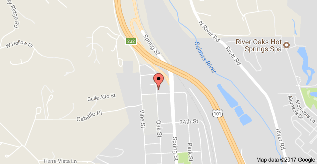 Map to First Five Paso Robles