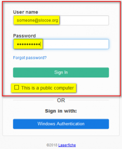 Form Login Screenshot